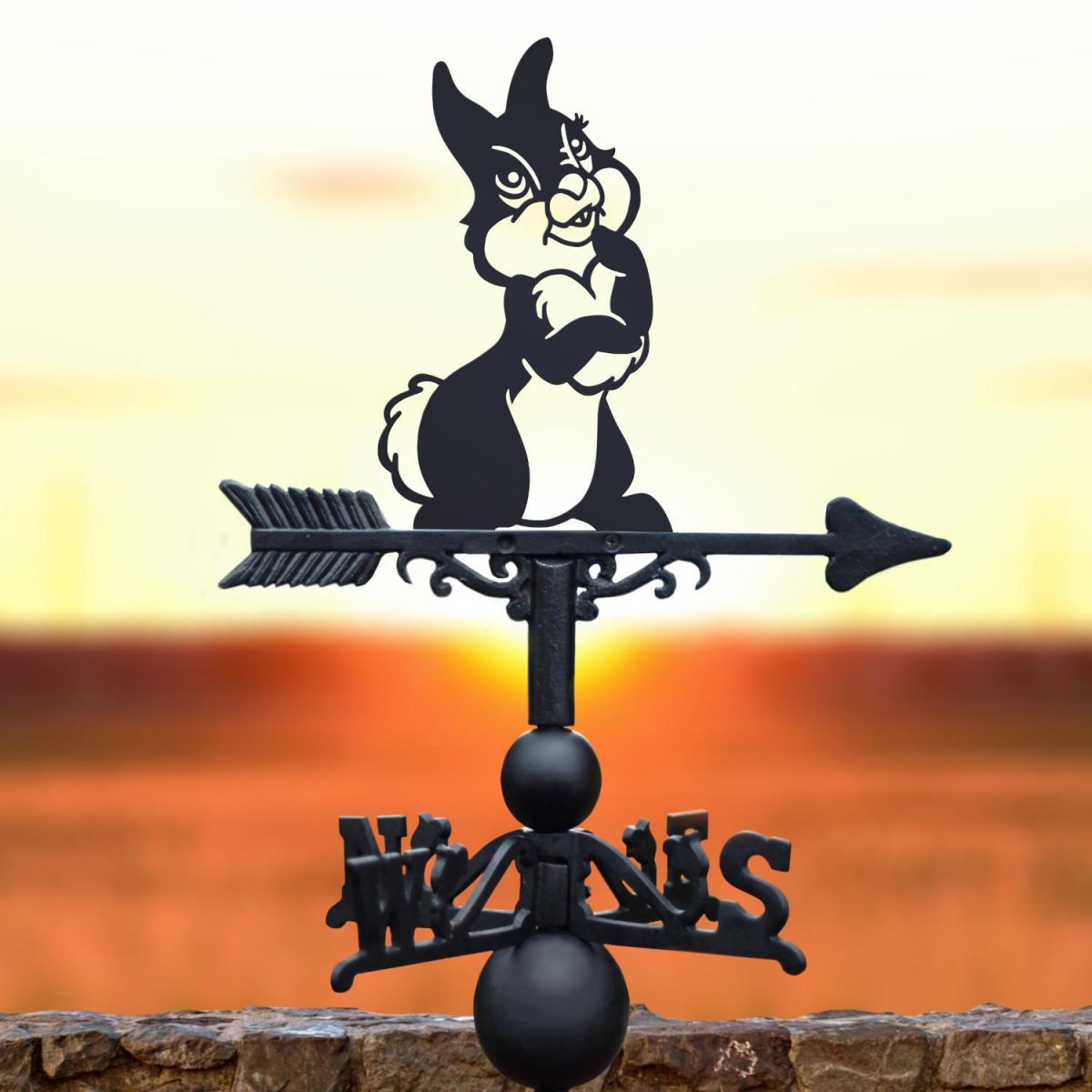 Cartoon Rabbit Weathervane with Situ Cartoon Rabbit Weathervane with Situ