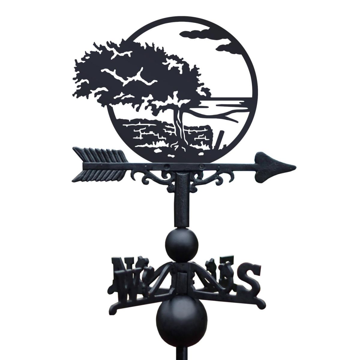 Coastal Tree Weathervane on White Background