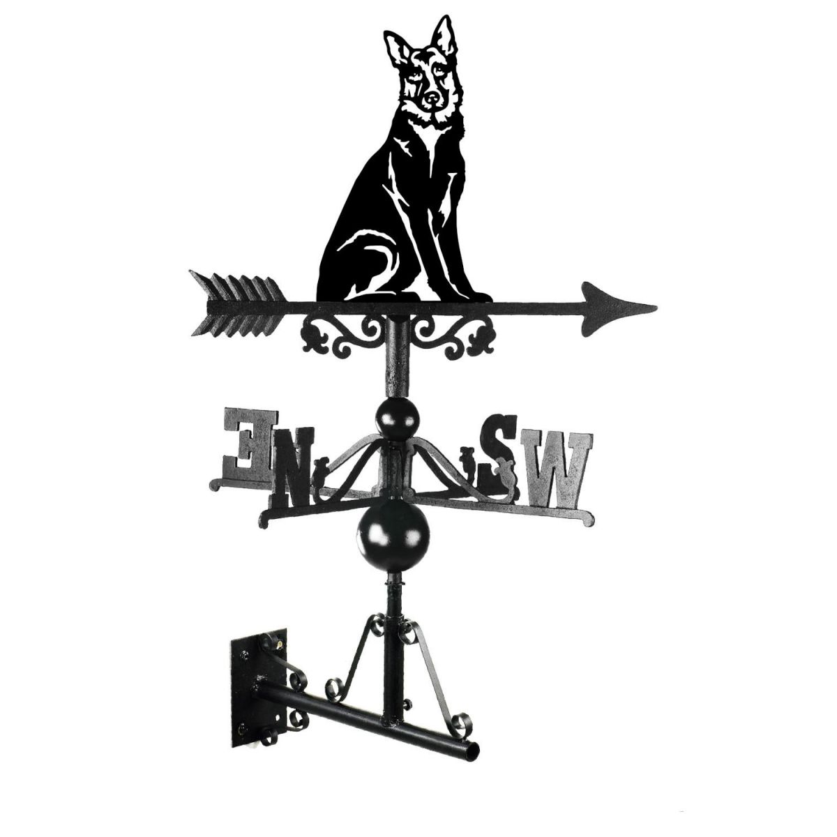 German Shepherd Weathervane Mounted
