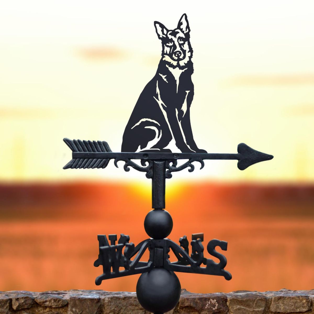 Weathervane with German Shepherd Motif