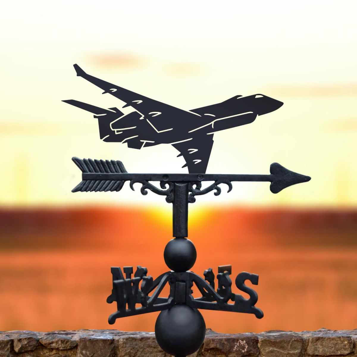 R1 Sentinel Aircraft Weathervane at Sunset