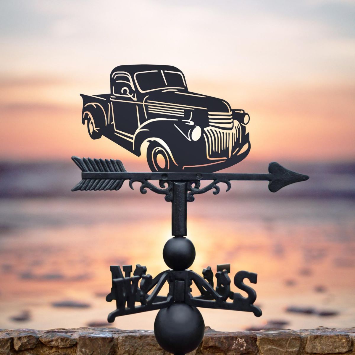 Cast Iron and Steel Weathervane with 1944 Chevrolet Truck Motif