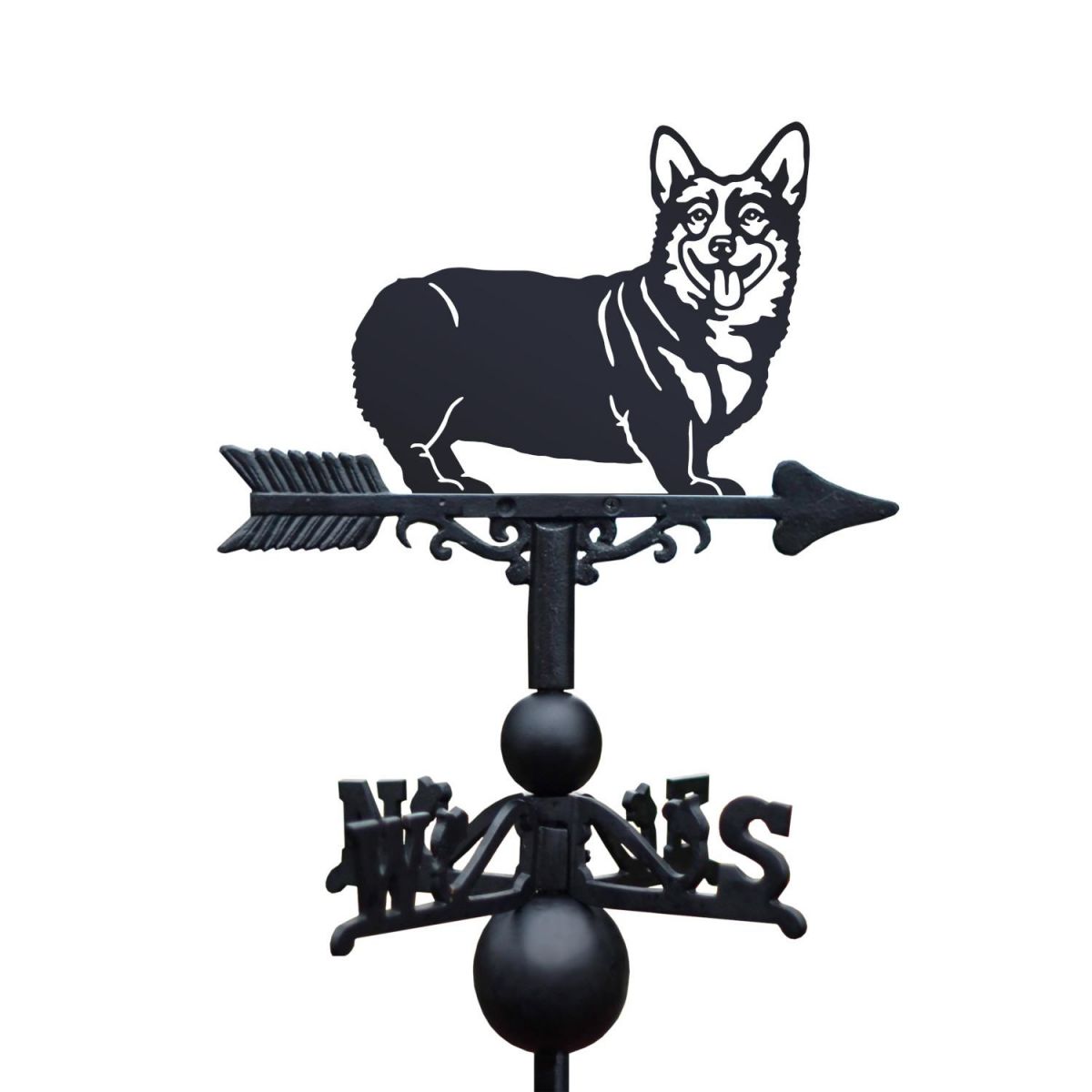 Pembroke Welsh Corgi Weathervane on White Background