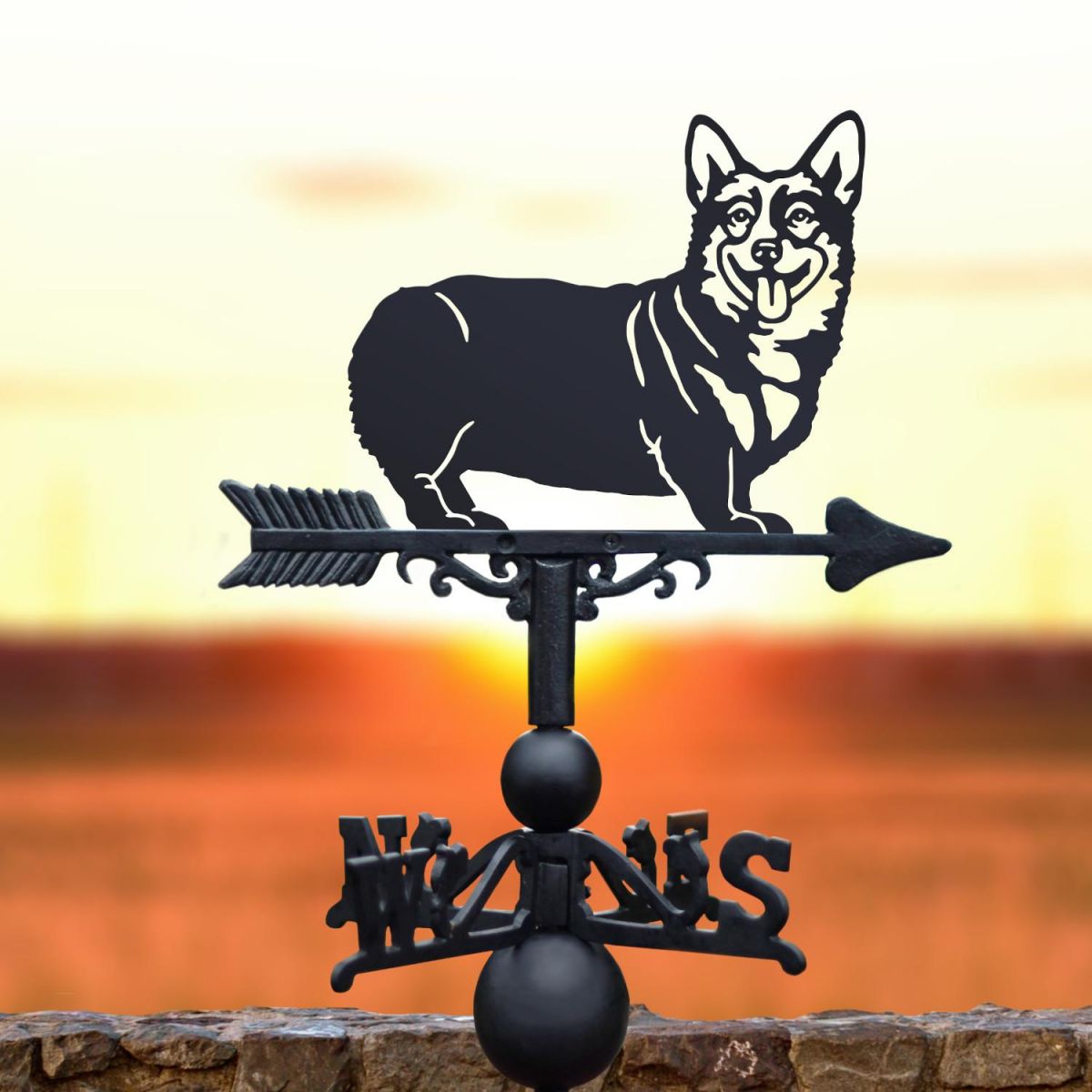 Pembroke Welsh Corgi Weathervane in Situ