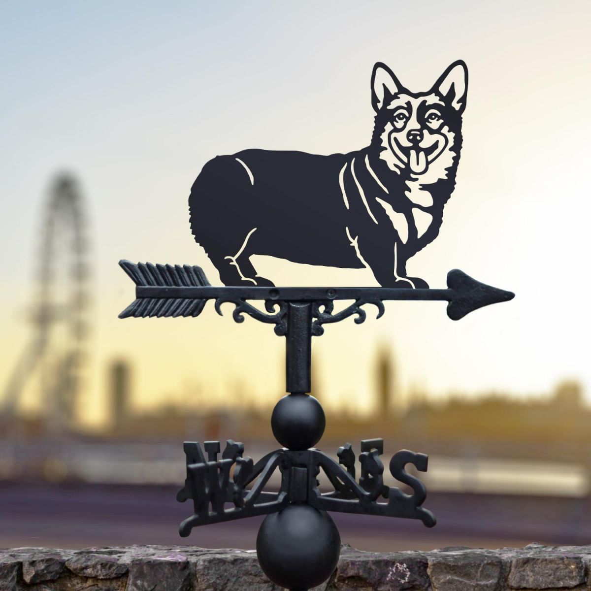 Weathervane with Pembroke Welsh Corgi Topper