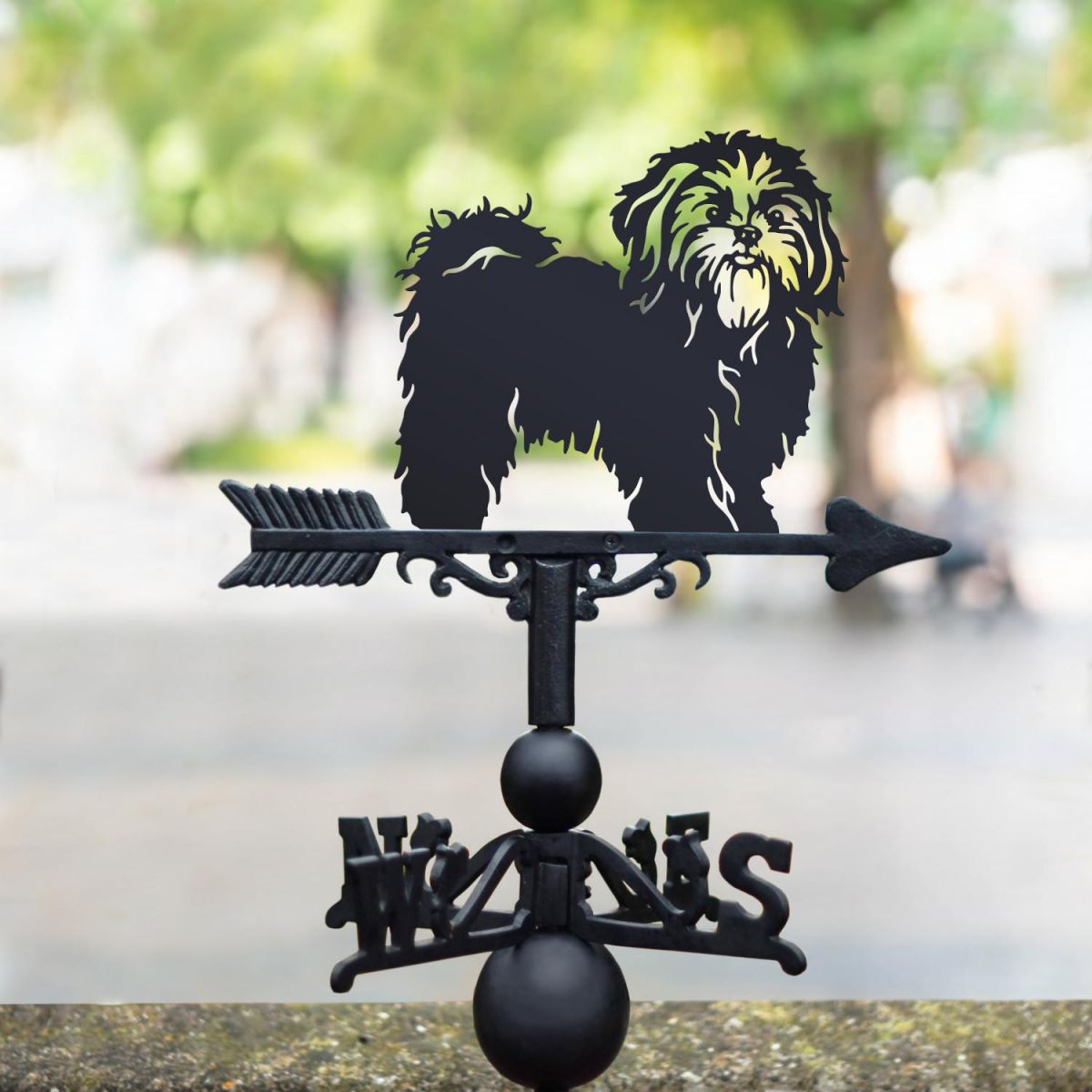 Cast Iron & Steel Shih Tzu Weathervane in Situ Cast Iron & Steel Shih Tzu Weathervane in Situ