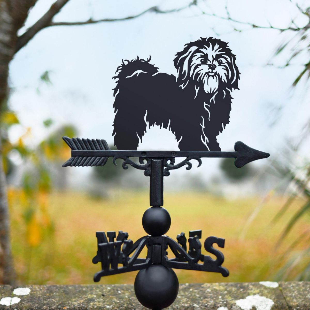 Cast Iron & Steel Weathervane with Shih Tzu Topper Cast Iron & Steel Weathervane with Shih Tzu Topper