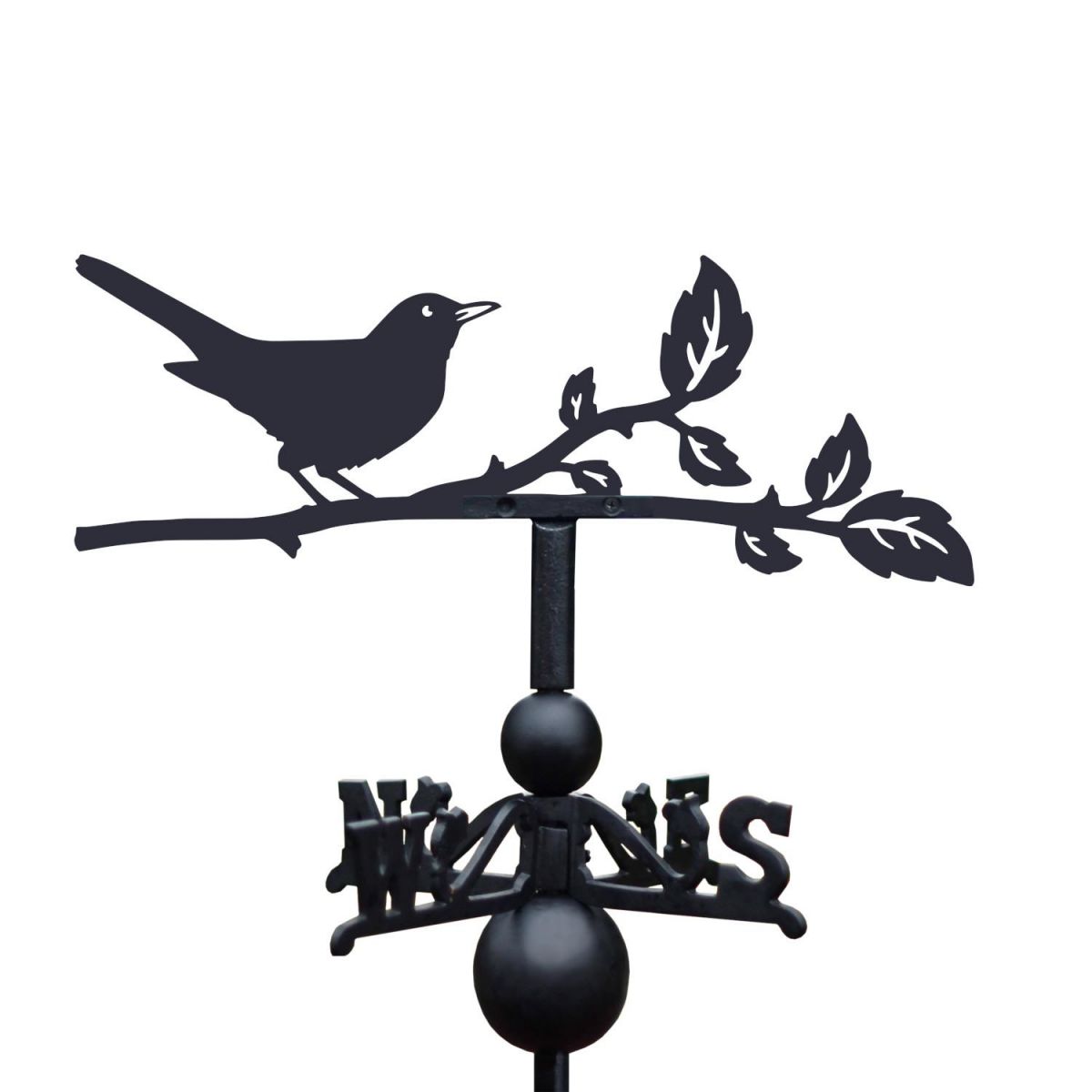 Blackbird Weathervane on White Background
