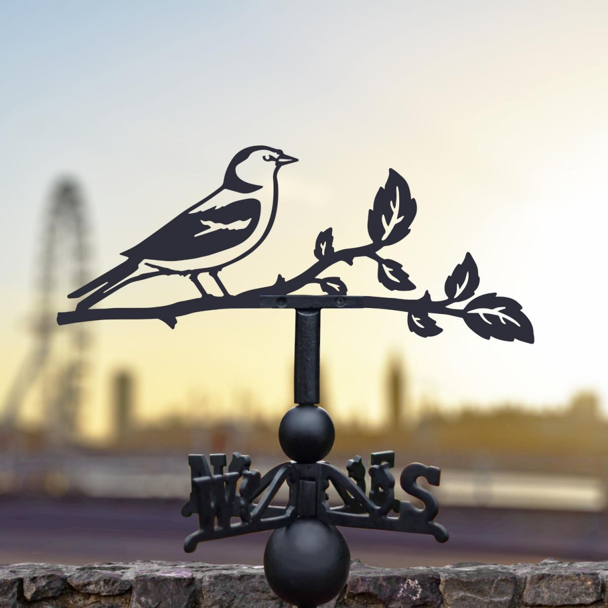 Chaffinch Weathervane at Sunset