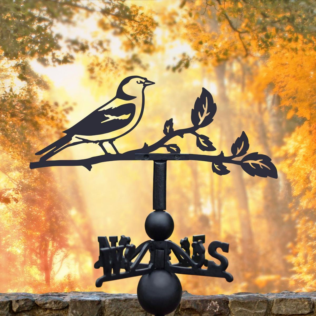 Autumnal Setting with Chaffinch Weathervane