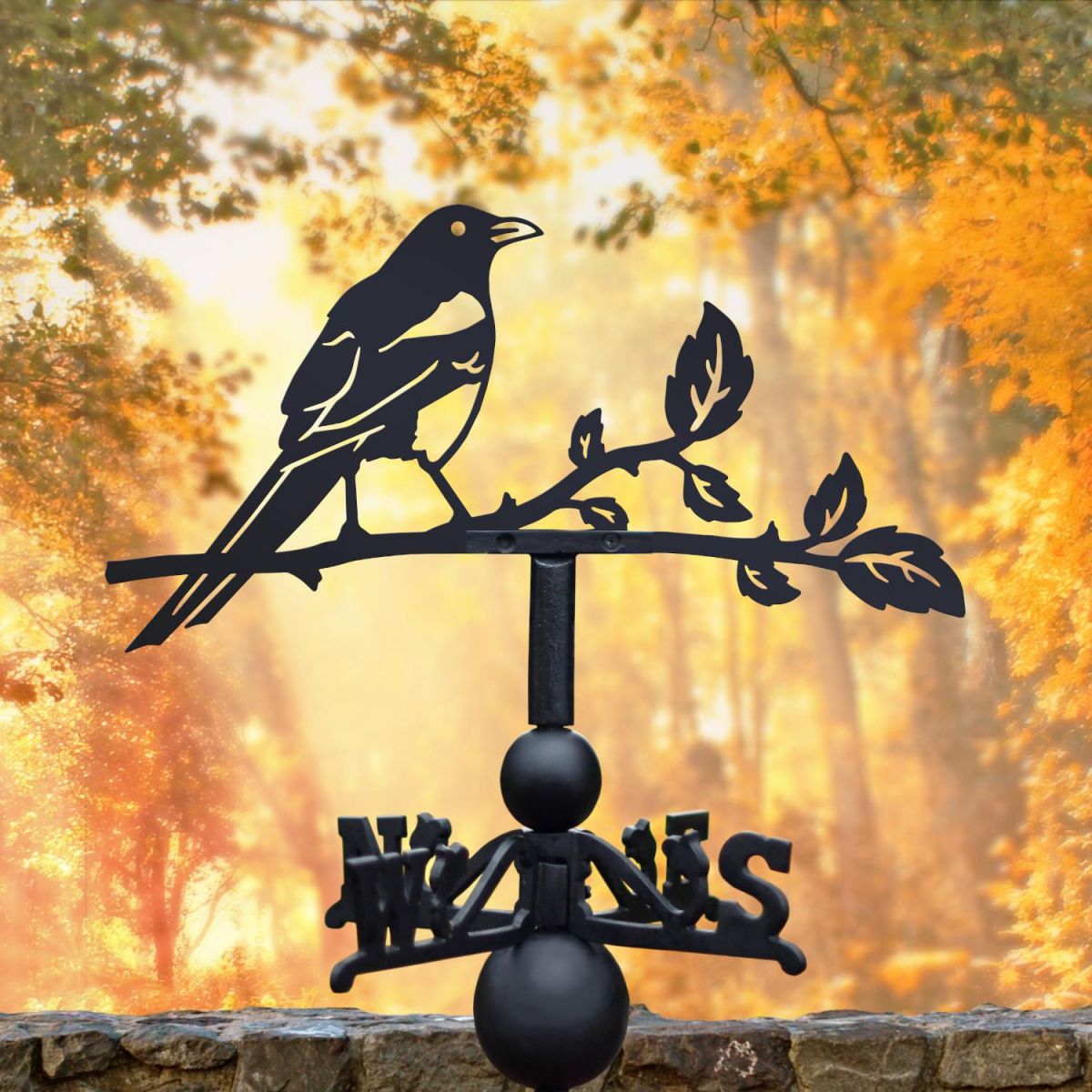 Autumnal Setting with Magpie Weathervane Autumnal Setting with Magpie Weathervane