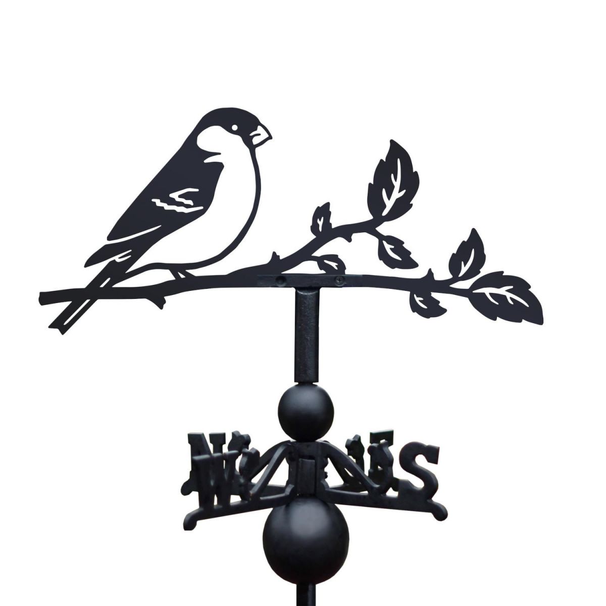 Bullfinch Weathervane on White Background