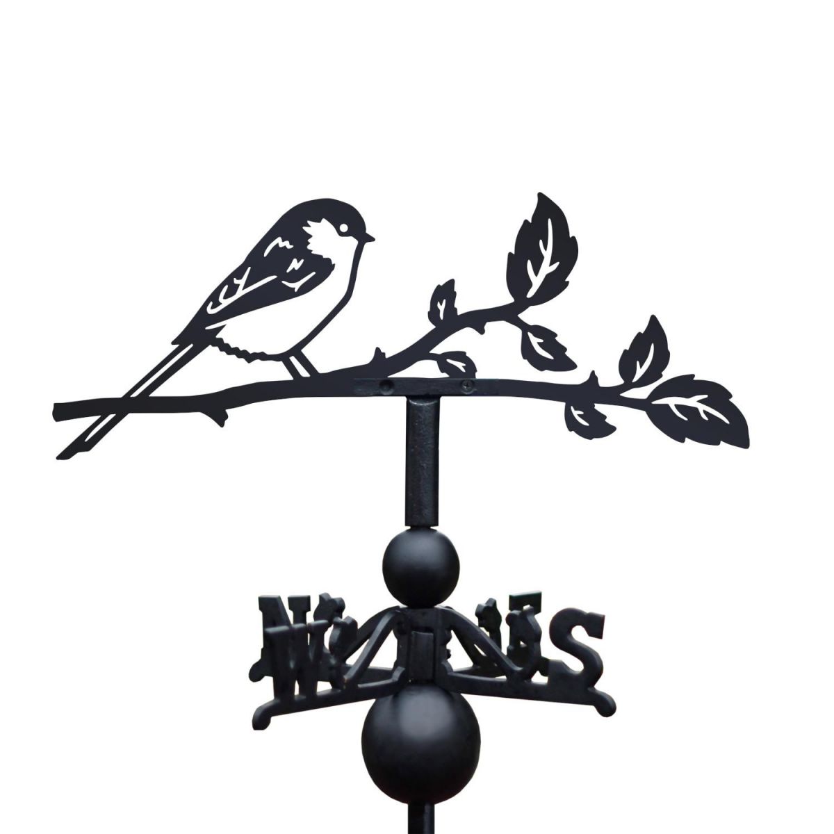 Long-Tailed Tit Weathervane on White Background