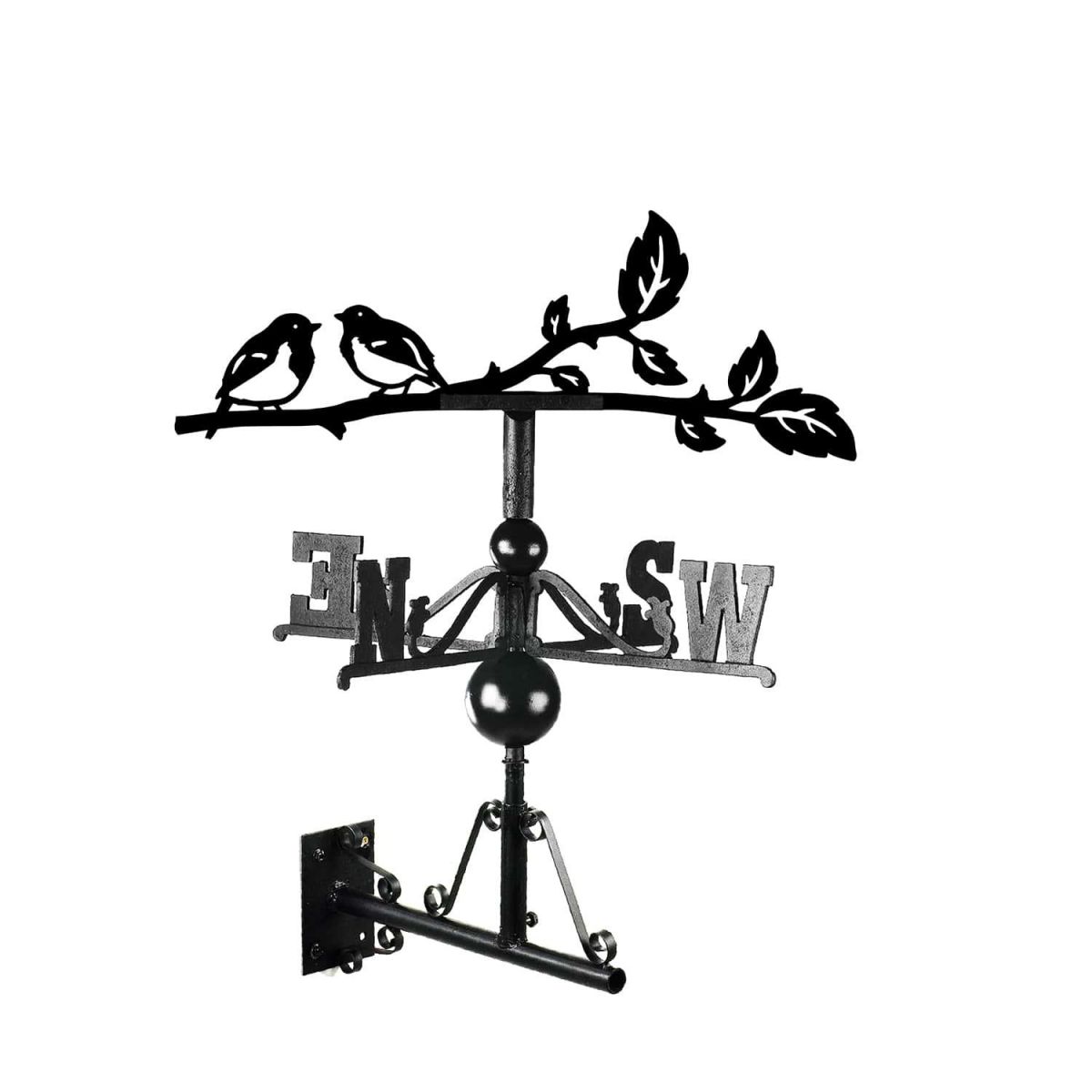 Cast Iron & Steel Pair of Robins Weathervane Mounted