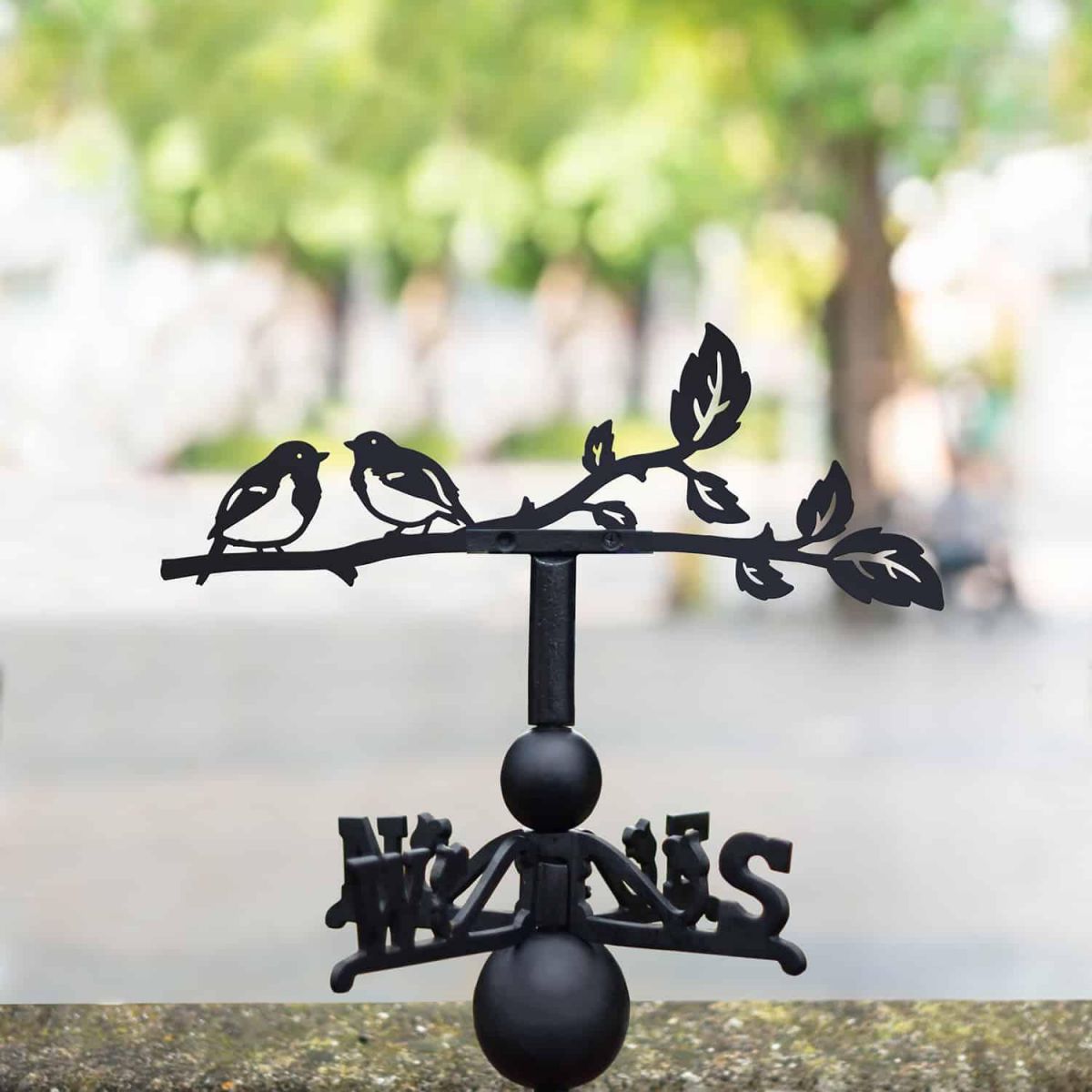Cast Iron & Steel Weathervane with Pair of Robins Motif