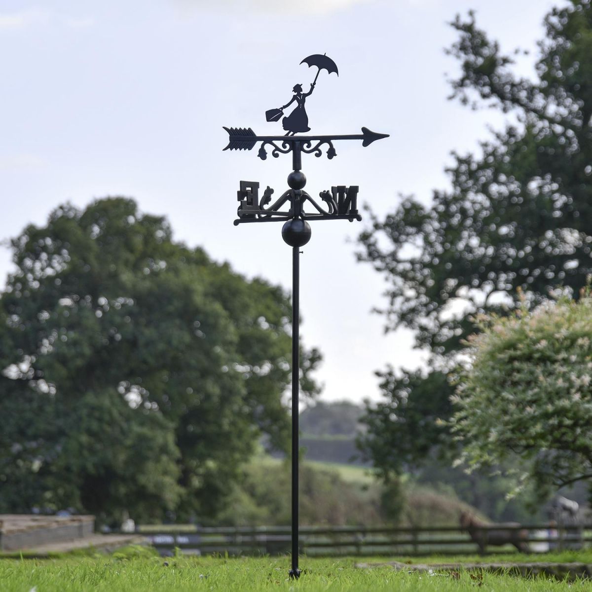 Mary Poppins Free Standing Weathervane in Situ