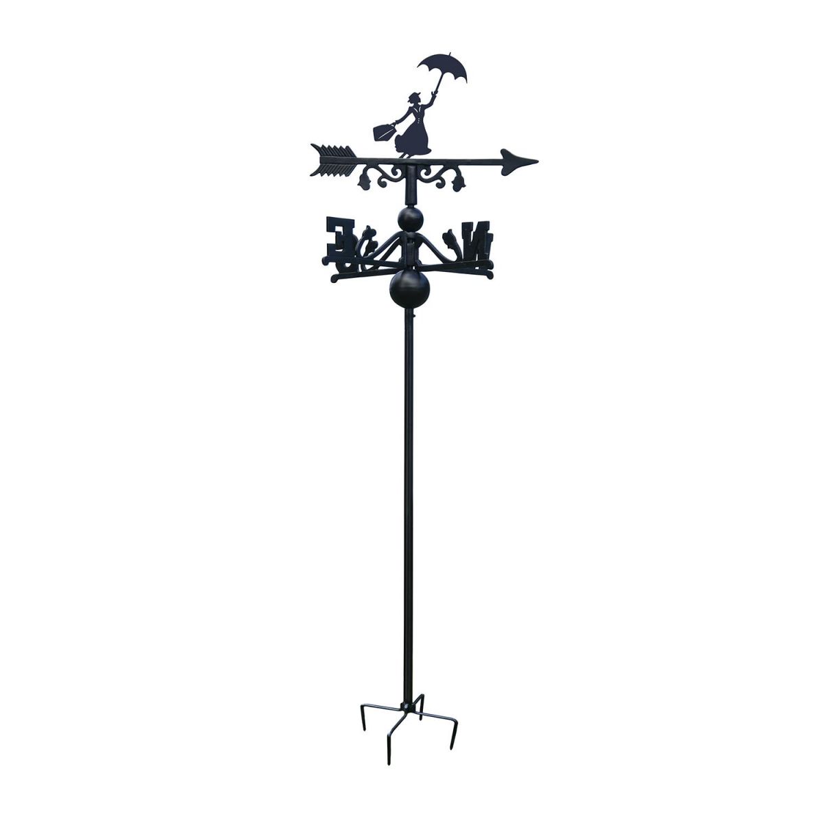 Mary Poppins Free Standing Weathervane in Black