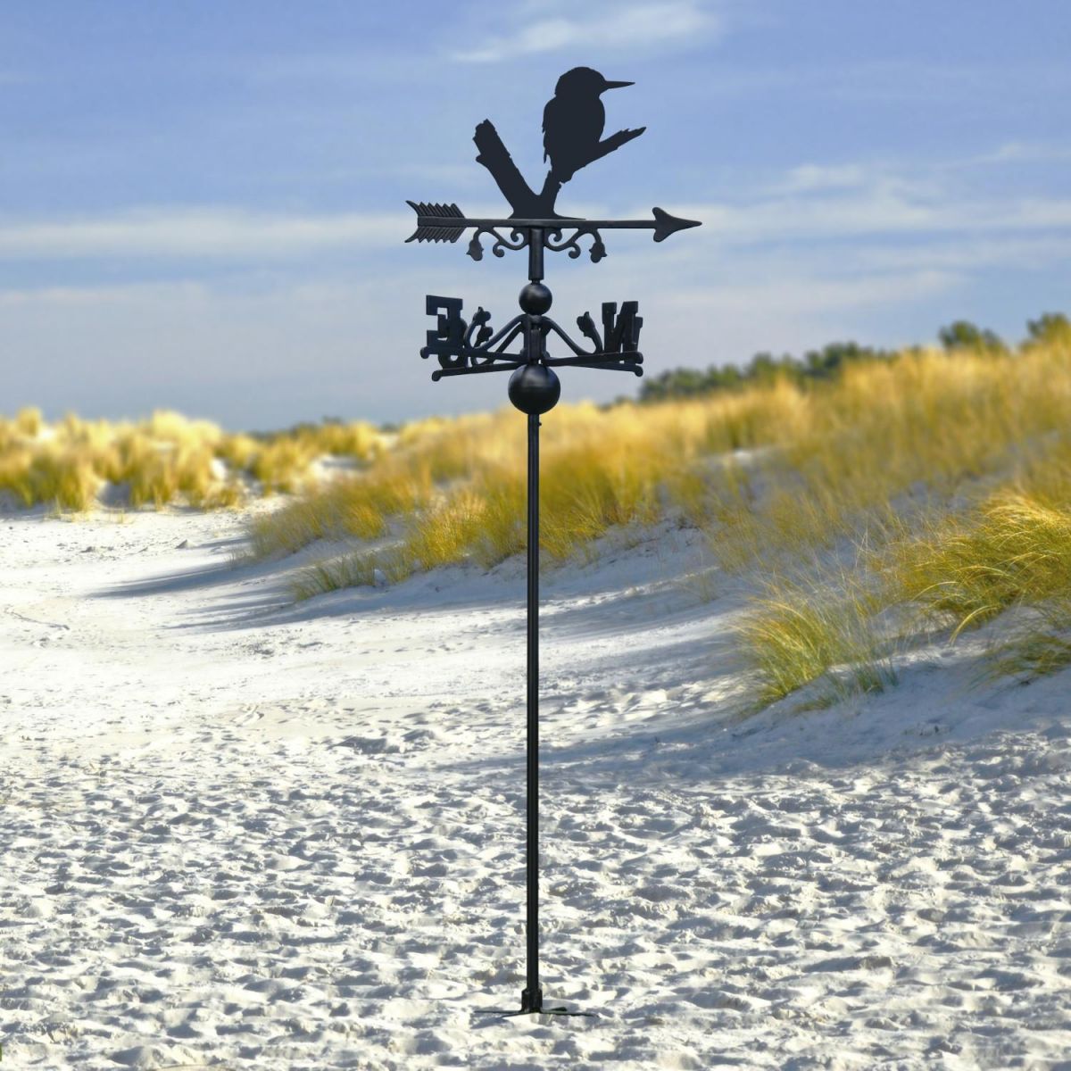 Kingfisher Free Standing Weathervane at the Beach Kingfisher Free Standing Weathervane at the Beach