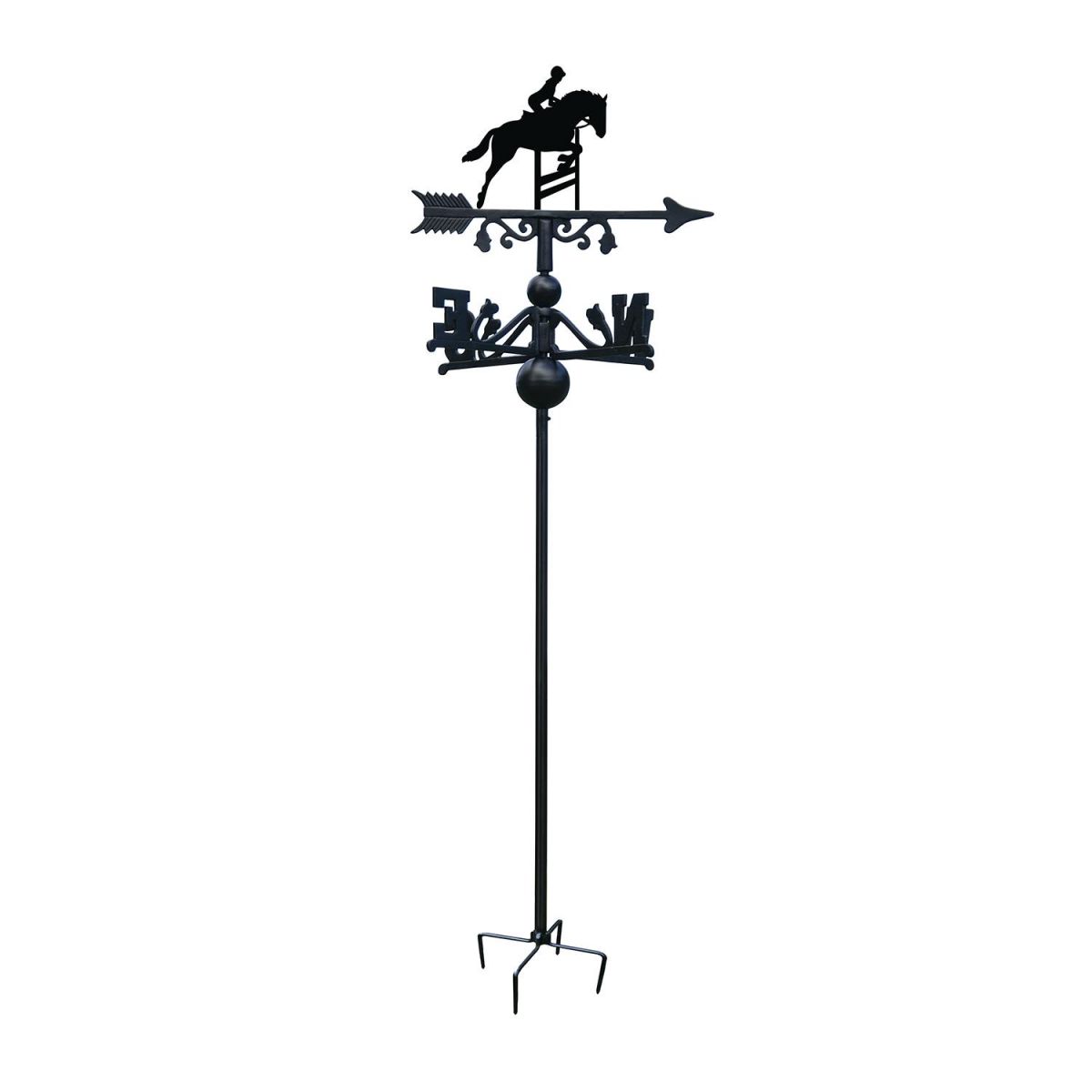 Show Jumping Horse Free Standing Weathervane in Black