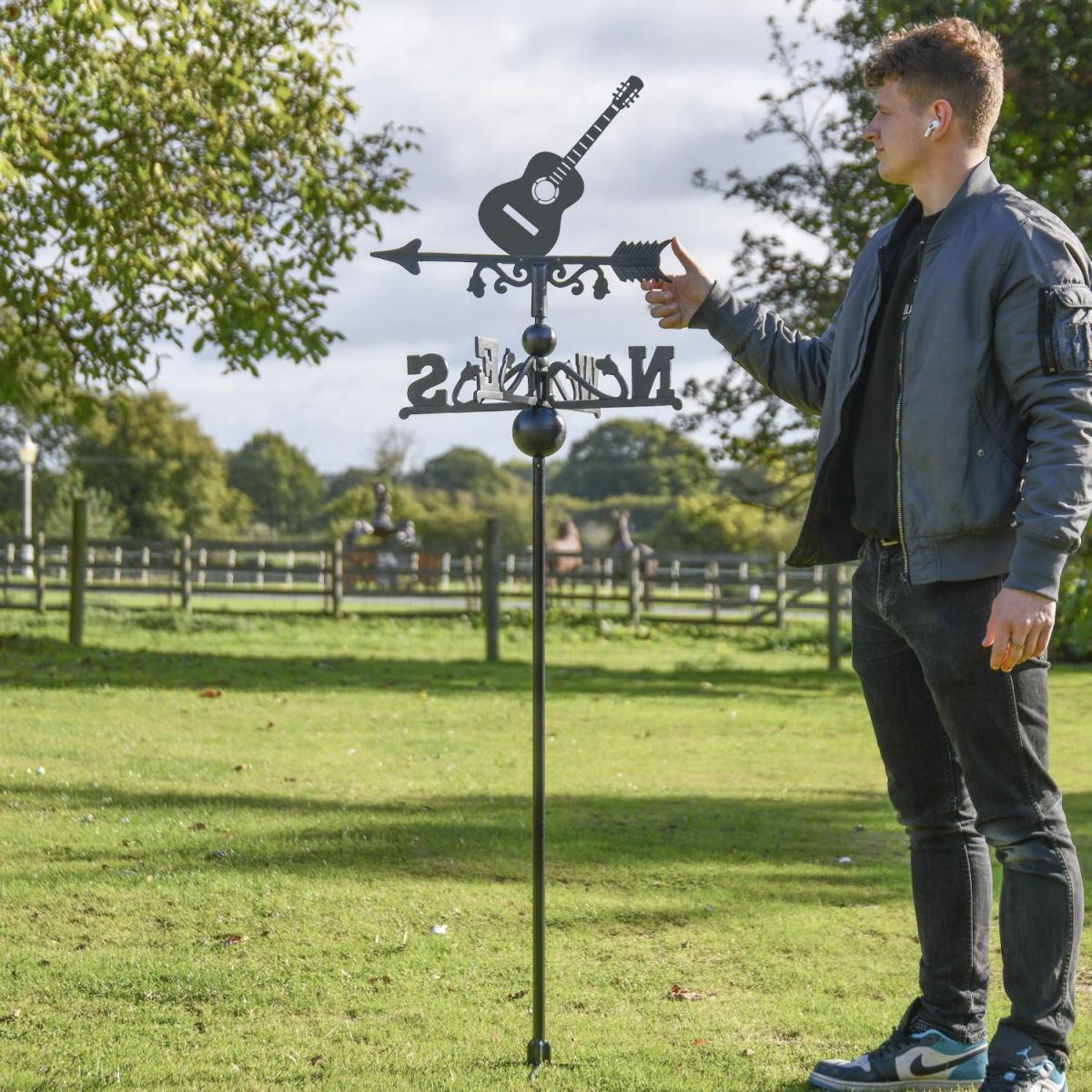 Guitar Free Standing Weathervane to Scale