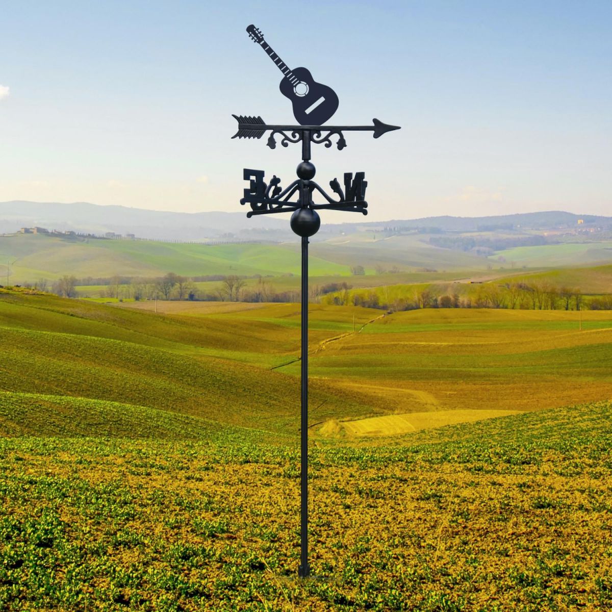 Free Standing Weathervane with Guitar Topper