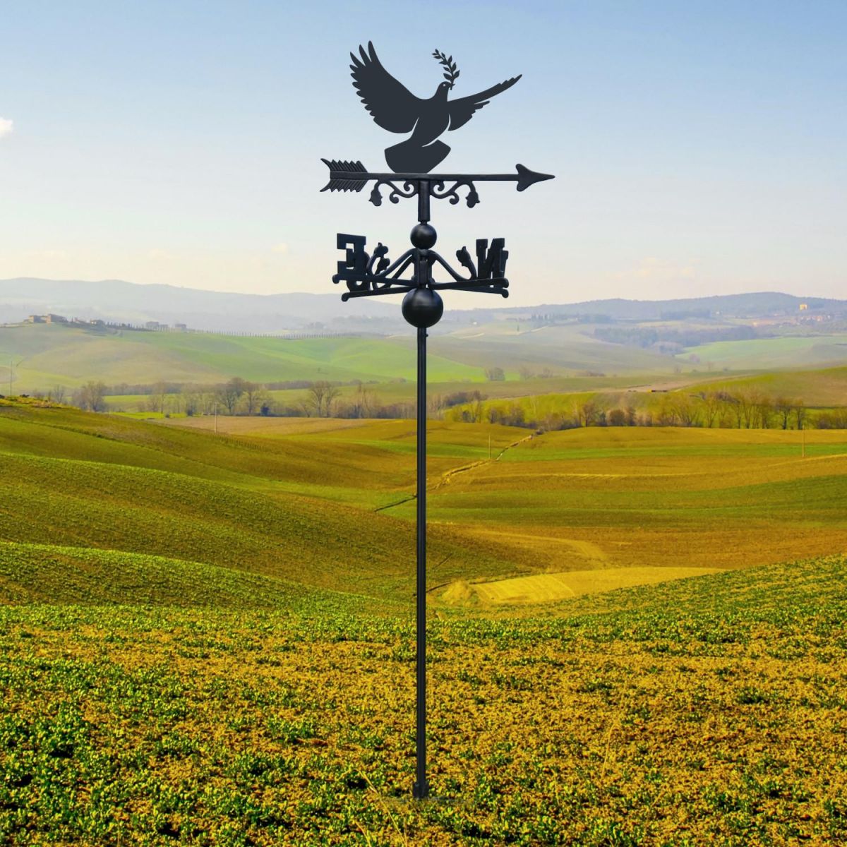 Free Standing Weathervane with Dove of Peace Motif Free Standing Weathervane with Dove of Peace Motif