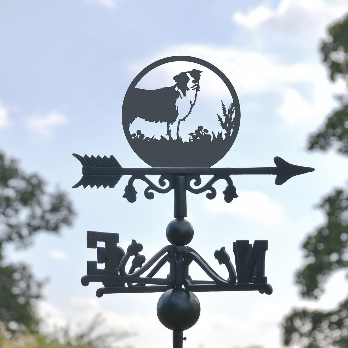  Border Collie Free Standing Weathervane Created From Iron