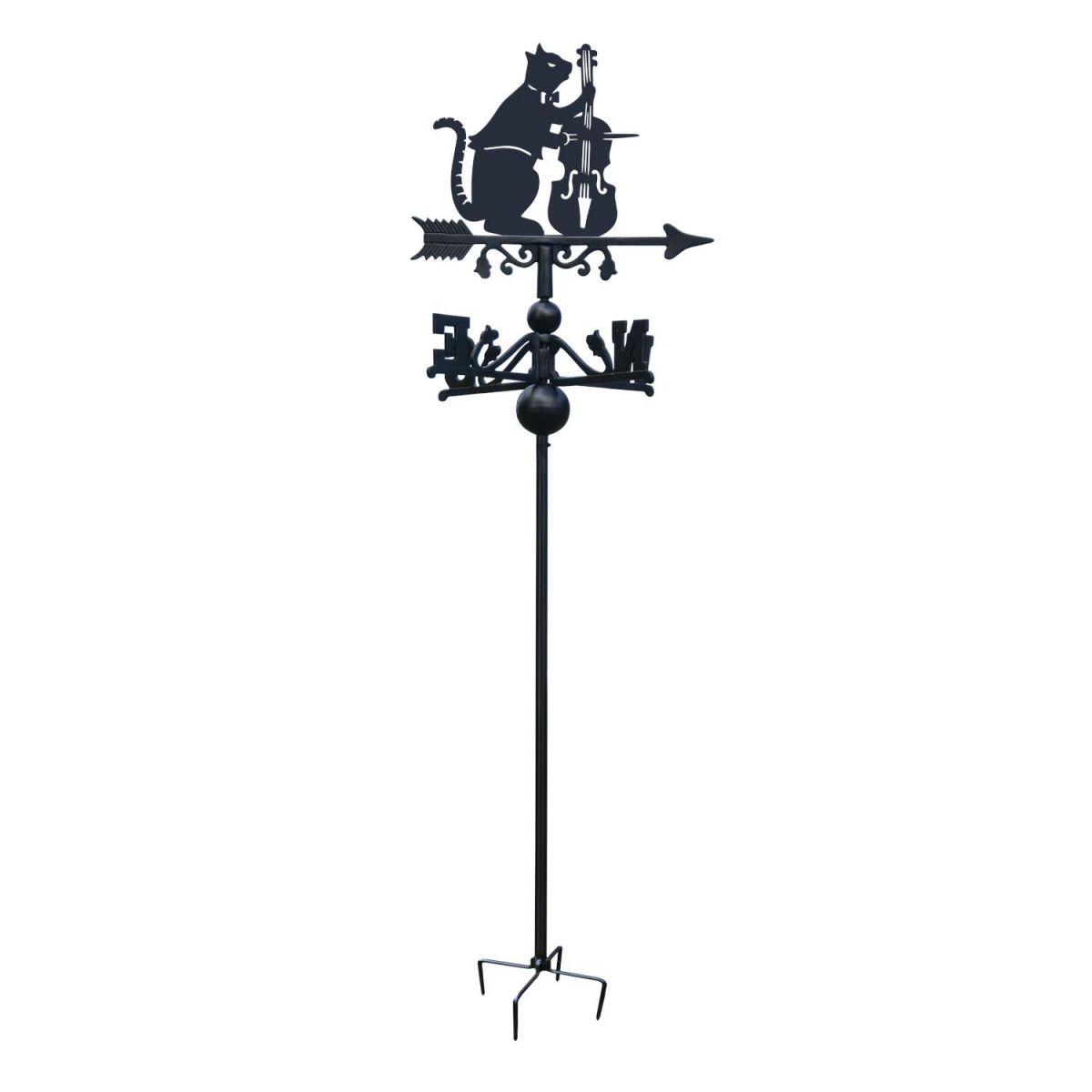 Cat & Fiddle Nursery Rhyme Free Standing Weathervane on White Background