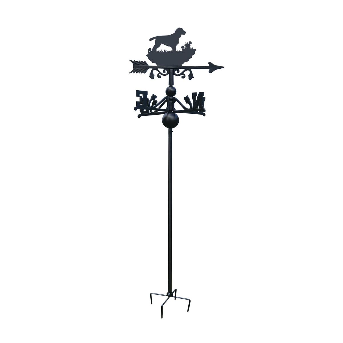 Cocker Spaniel Free Standing Weathervane in Black