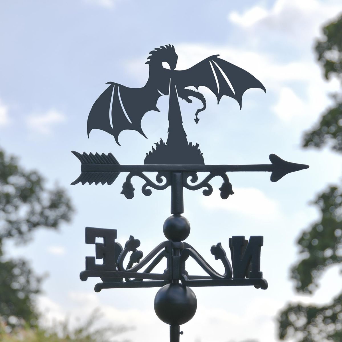 Fire Breathing Dragon Poppins Topper on the Weathervane