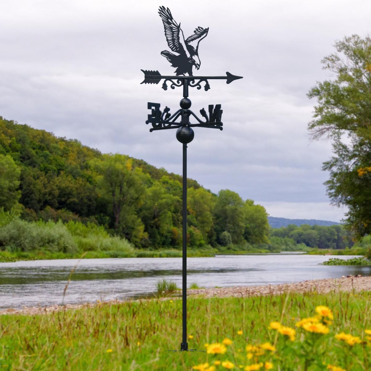 Eagle Free Standing Weathervane at Sunset