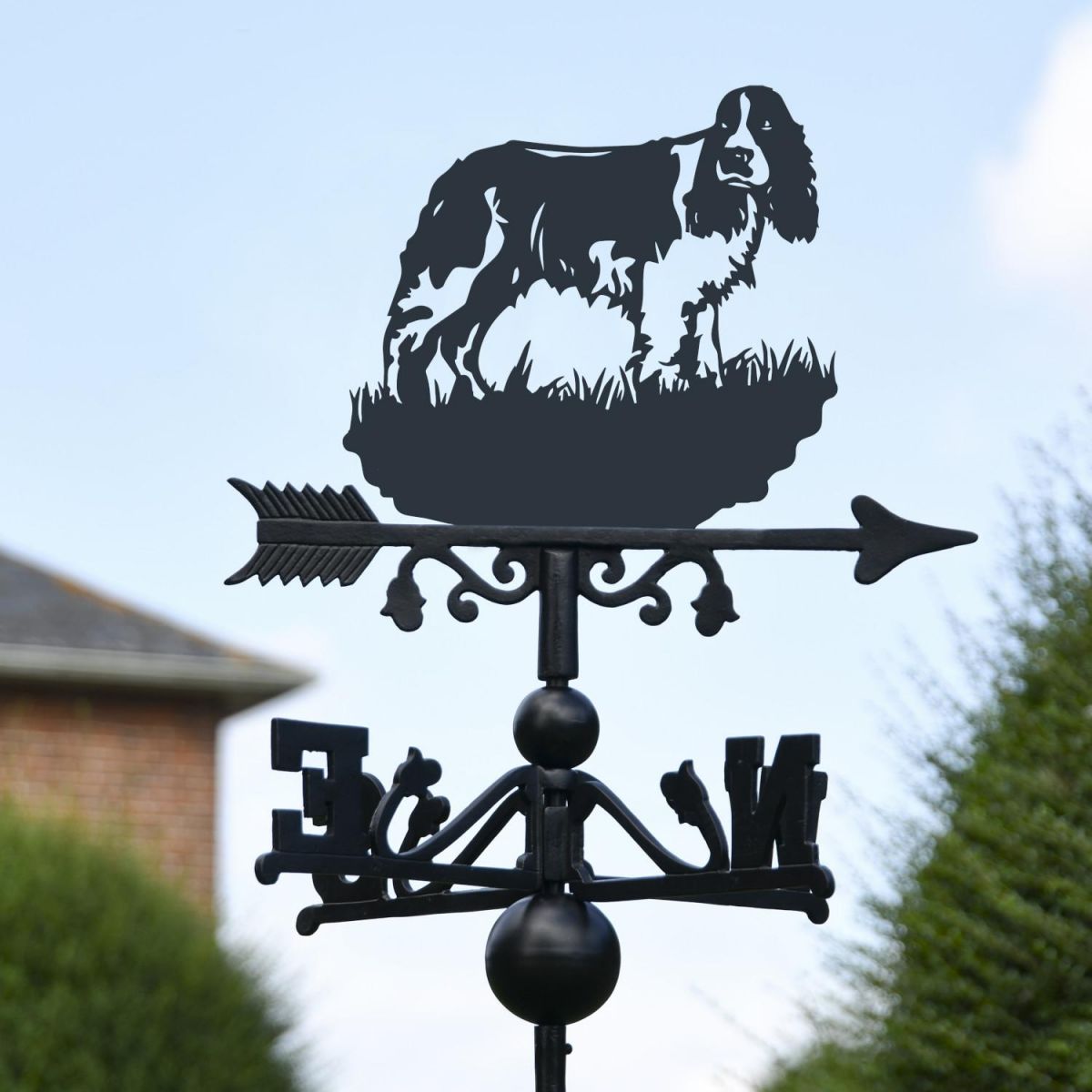 Close-Up of Springer Spaniel Topper on Free Standing Weathervane Close-Up of Springer Spaniel Topper on Free Standing Weathervane