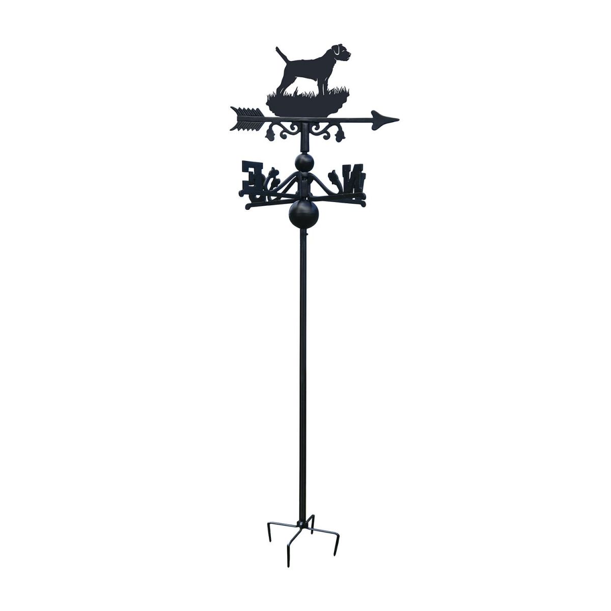 Border Terrier Free Standing Weathervane in Black Border Terrier Free Standing Weathervane in Black