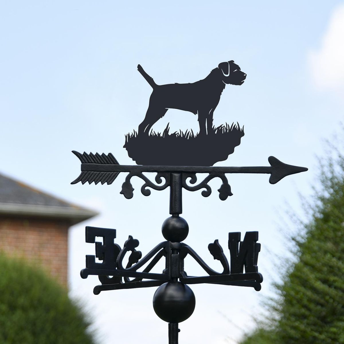 Border Terrier Free Standing Weathervane Created From Iron Border Terrier Free Standing Weathervane Created From Iron