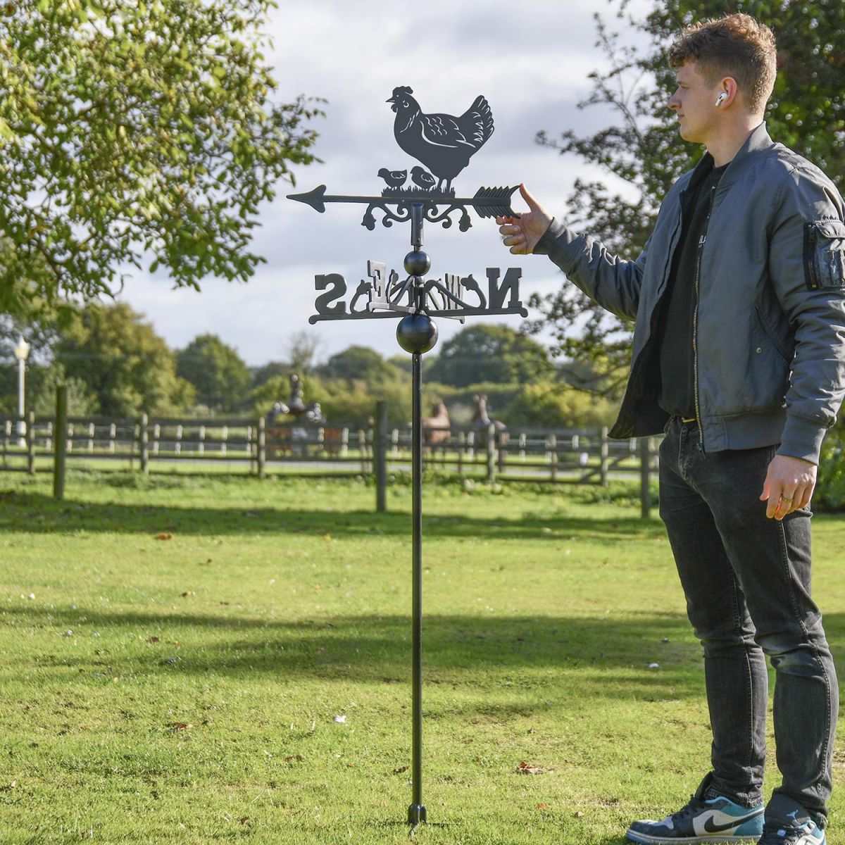 Hen & Chicks Free Standing Weathervane to Scale