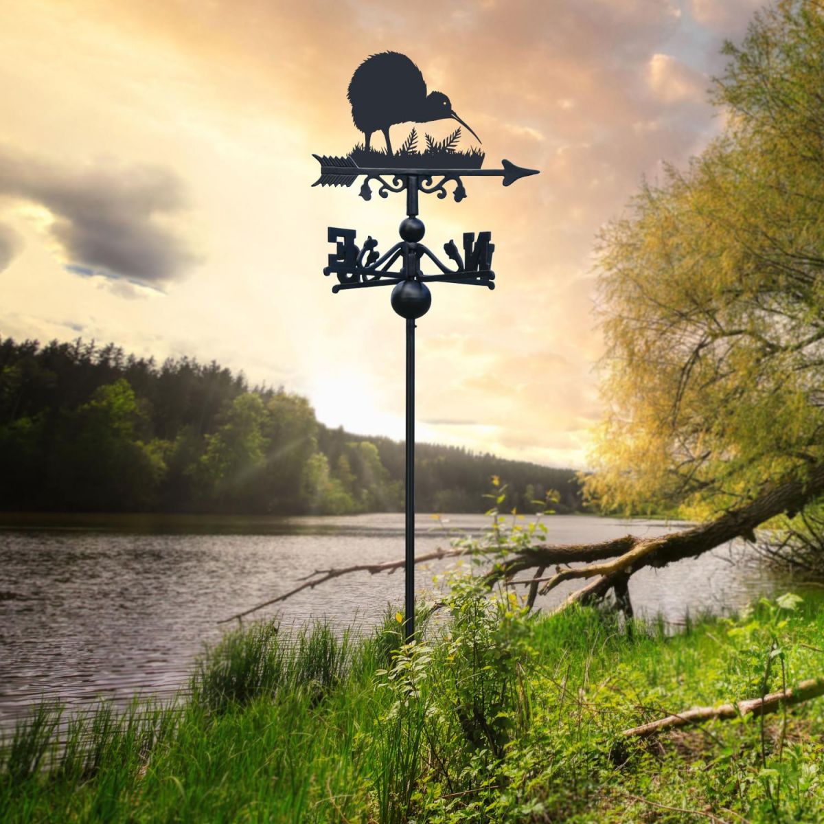 Kiwi Bird Free Standing Weathervane in Situ Kiwi Bird Free Standing Weathervane in Situ