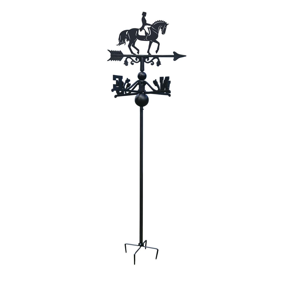 Dressage Horse Free Standing Weathervane in Black Dressage Horse Free Standing Weathervane in Black