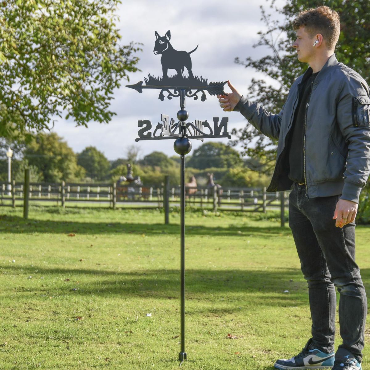 English Bull Terrier Free Standing Weathervane to Scale