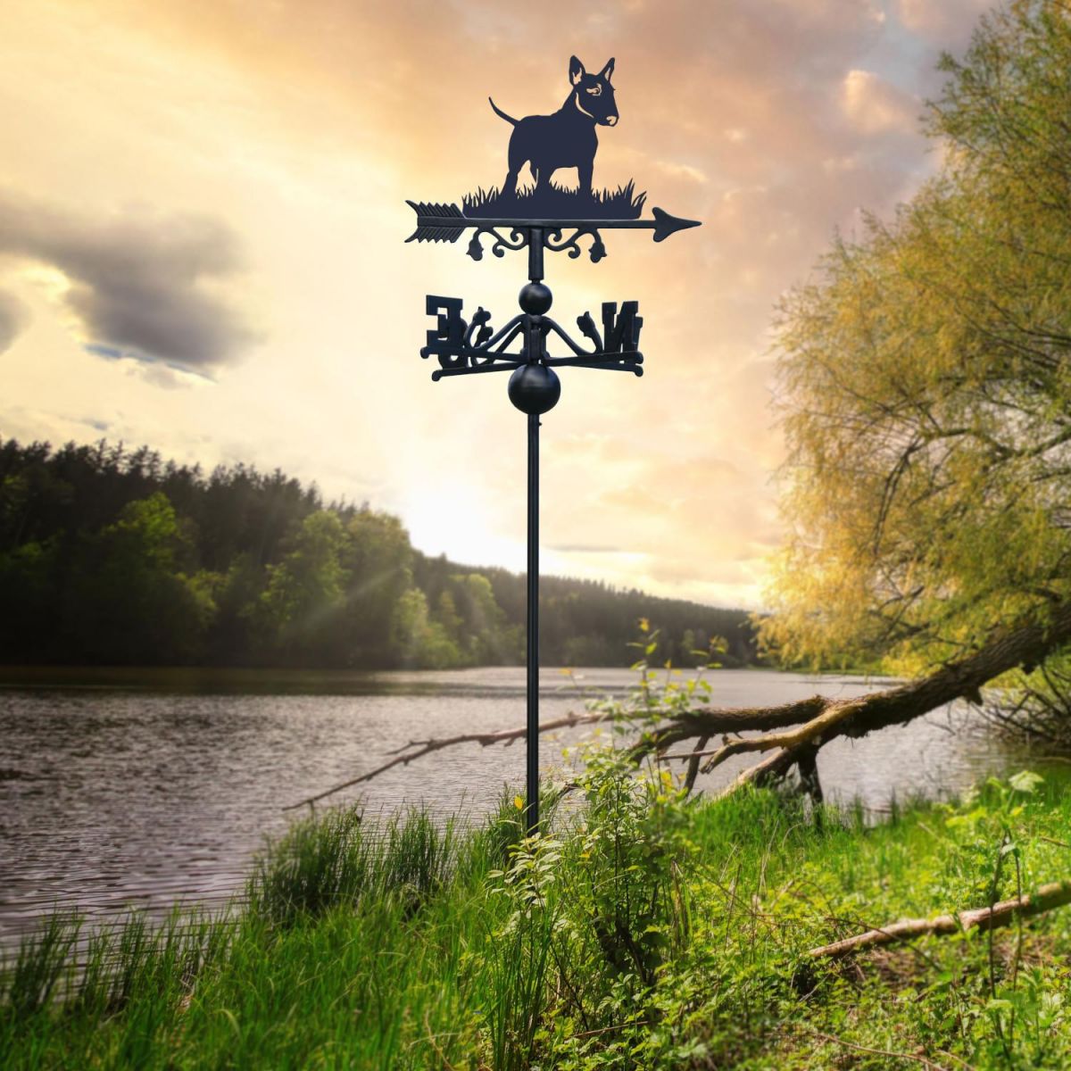 Free Standing Weathervane with English Bull Terrier Topper