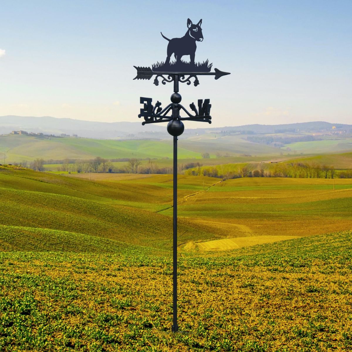 Free Standing Weathervane with English Bull Terrier Motif