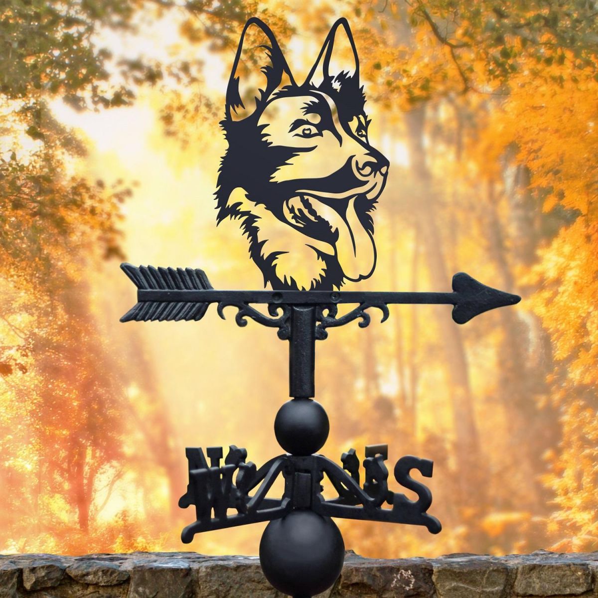 Weathervane with German Shepherd Design 