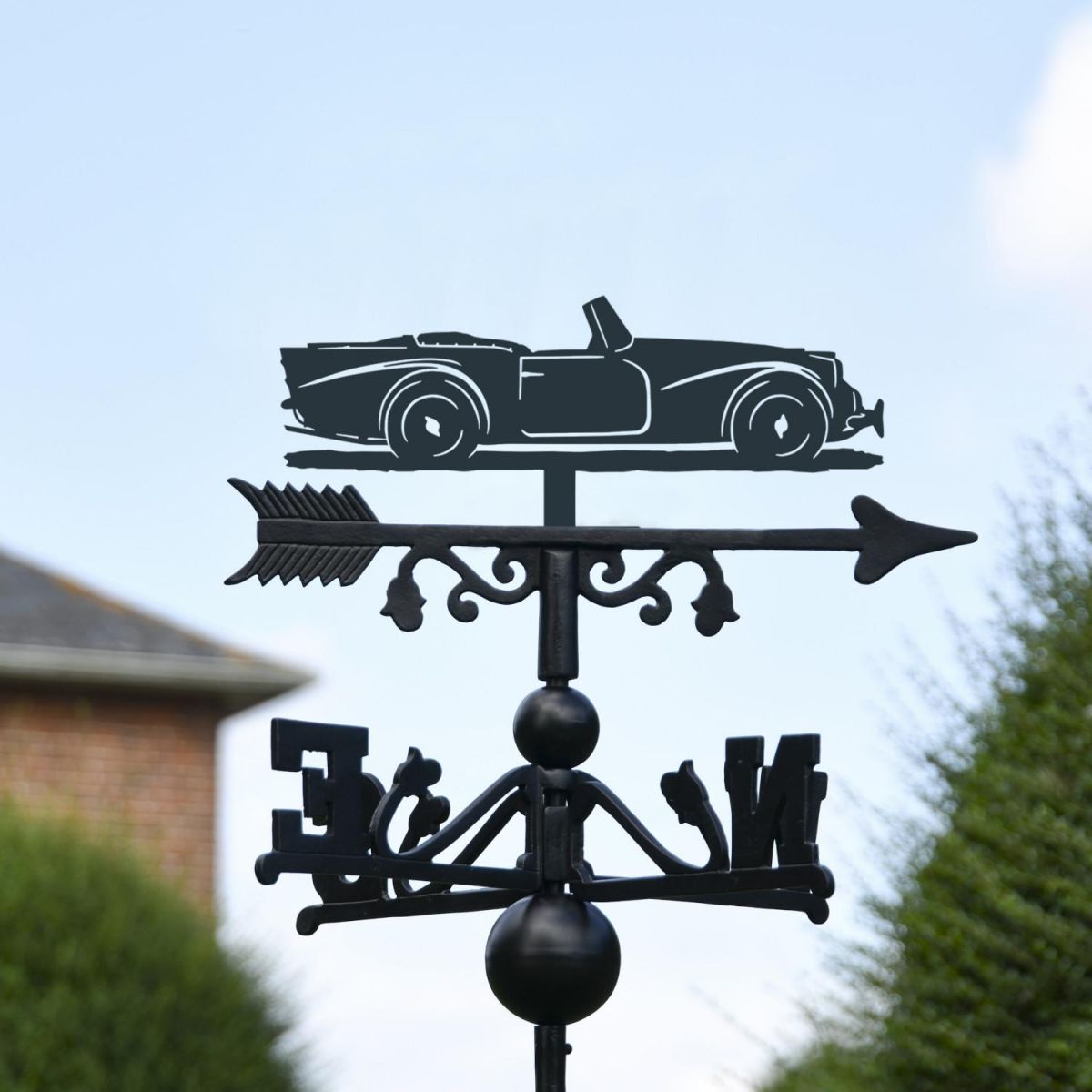 Close-Up of SP250 Daimler Topper on Free Standing Weathervane