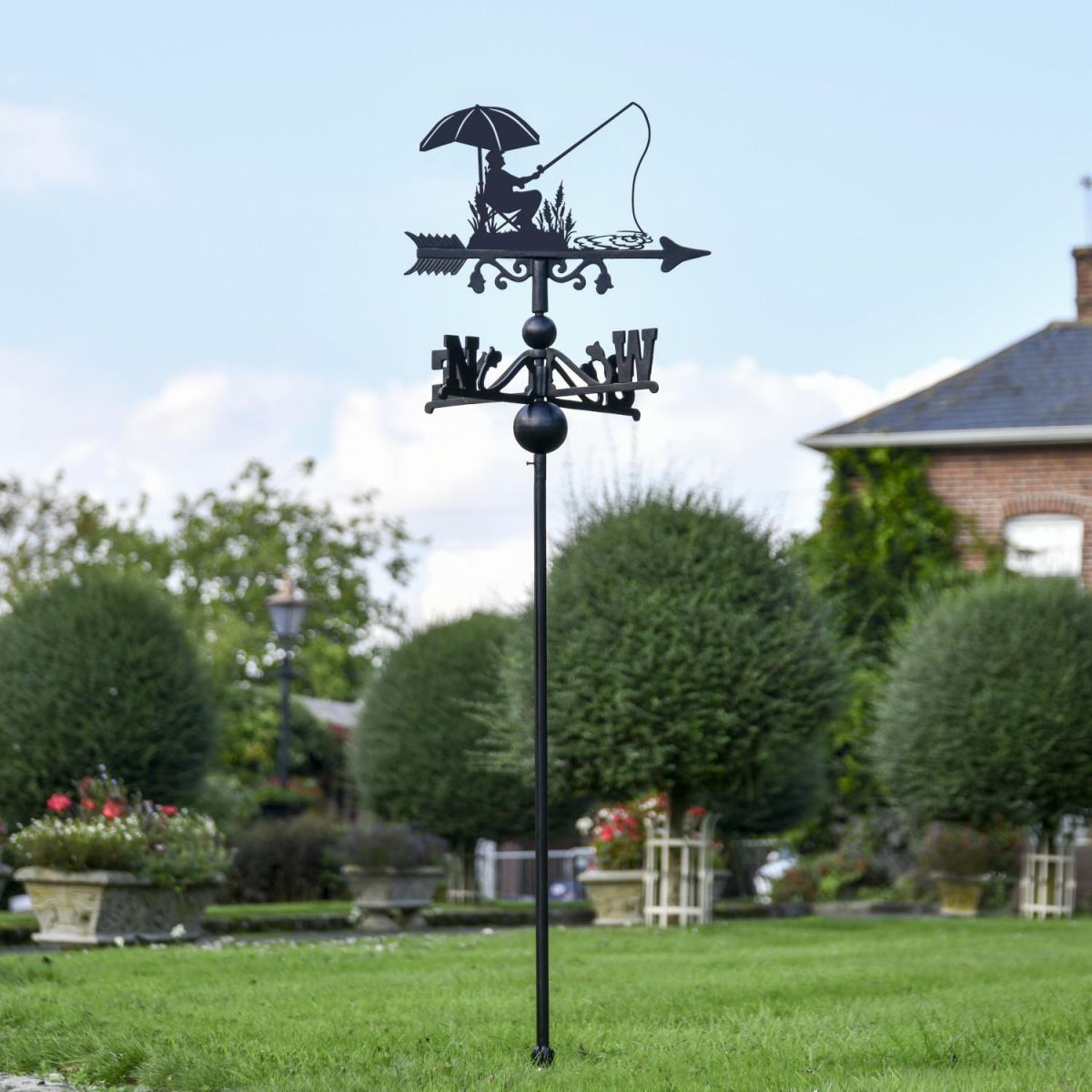 Sitting & Fishing Free Standing Weathervane in Situ Sitting & Fishing Free Standing Weathervane in Situ