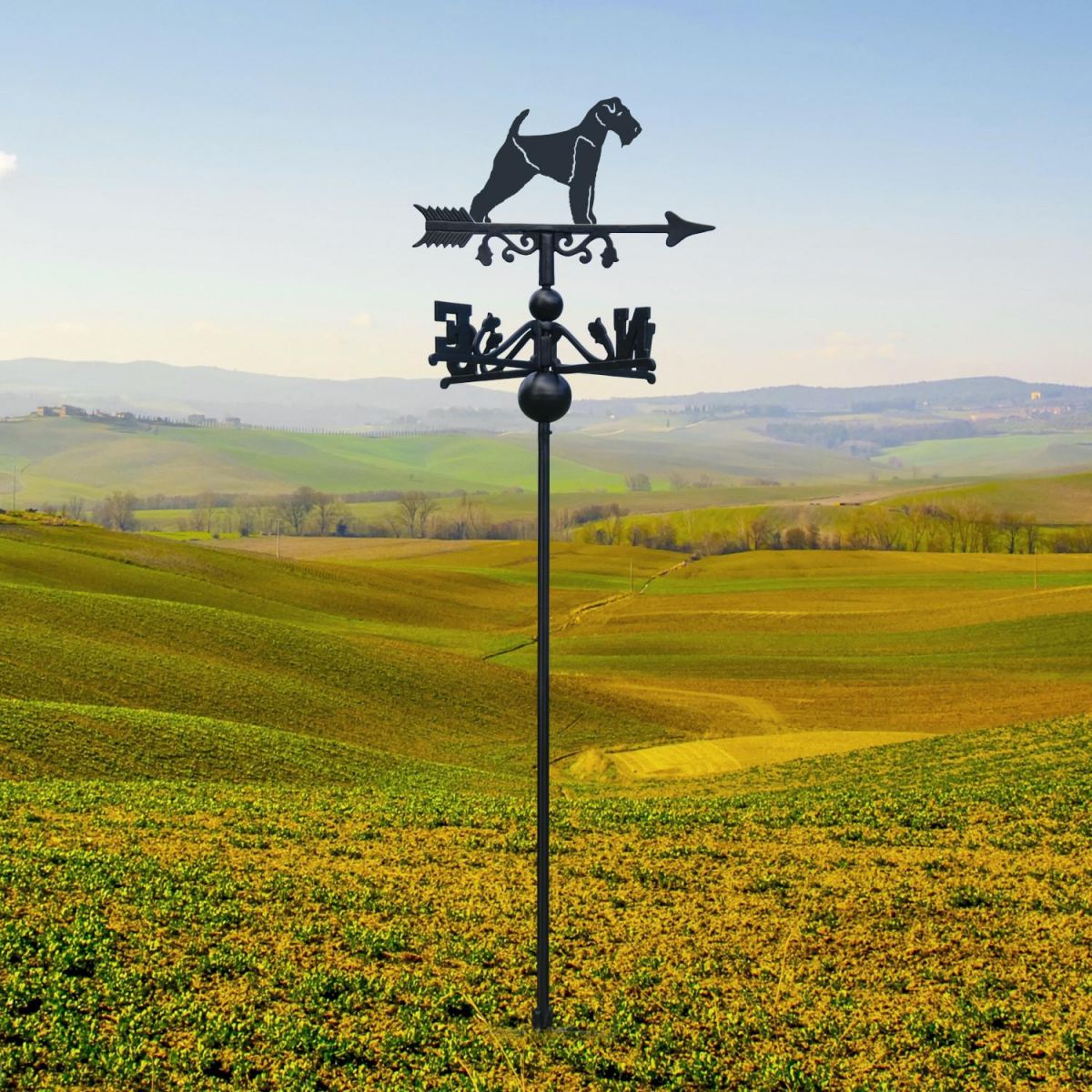 Free Standing Weathervane with Welsh Terrier Motif