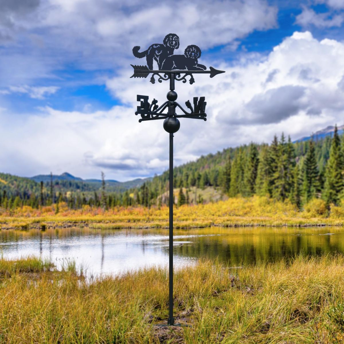 Free Standing Weathervane with Two Cockapoos Motif Free Standing Weathervane with Two Cockapoos Motif
