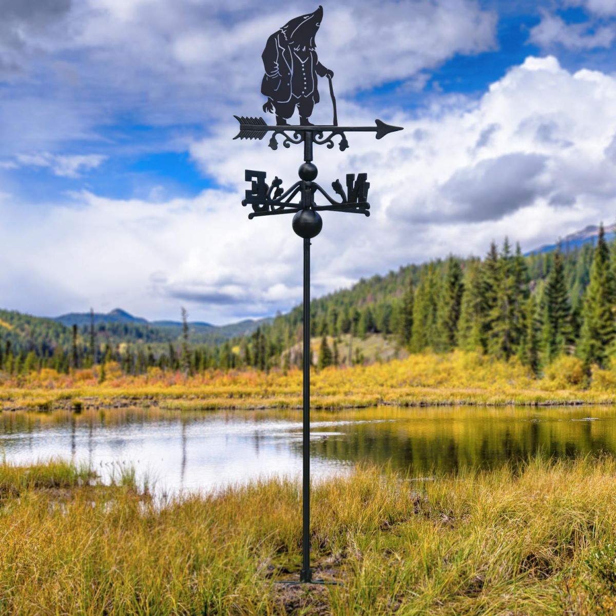 Free Standing Weathervane with Mr Badger Topper