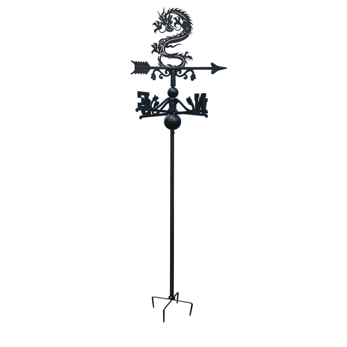 Oriental Dragon Free Standing Weathervane in Black Oriental Dragon Free Standing Weathervane in Black