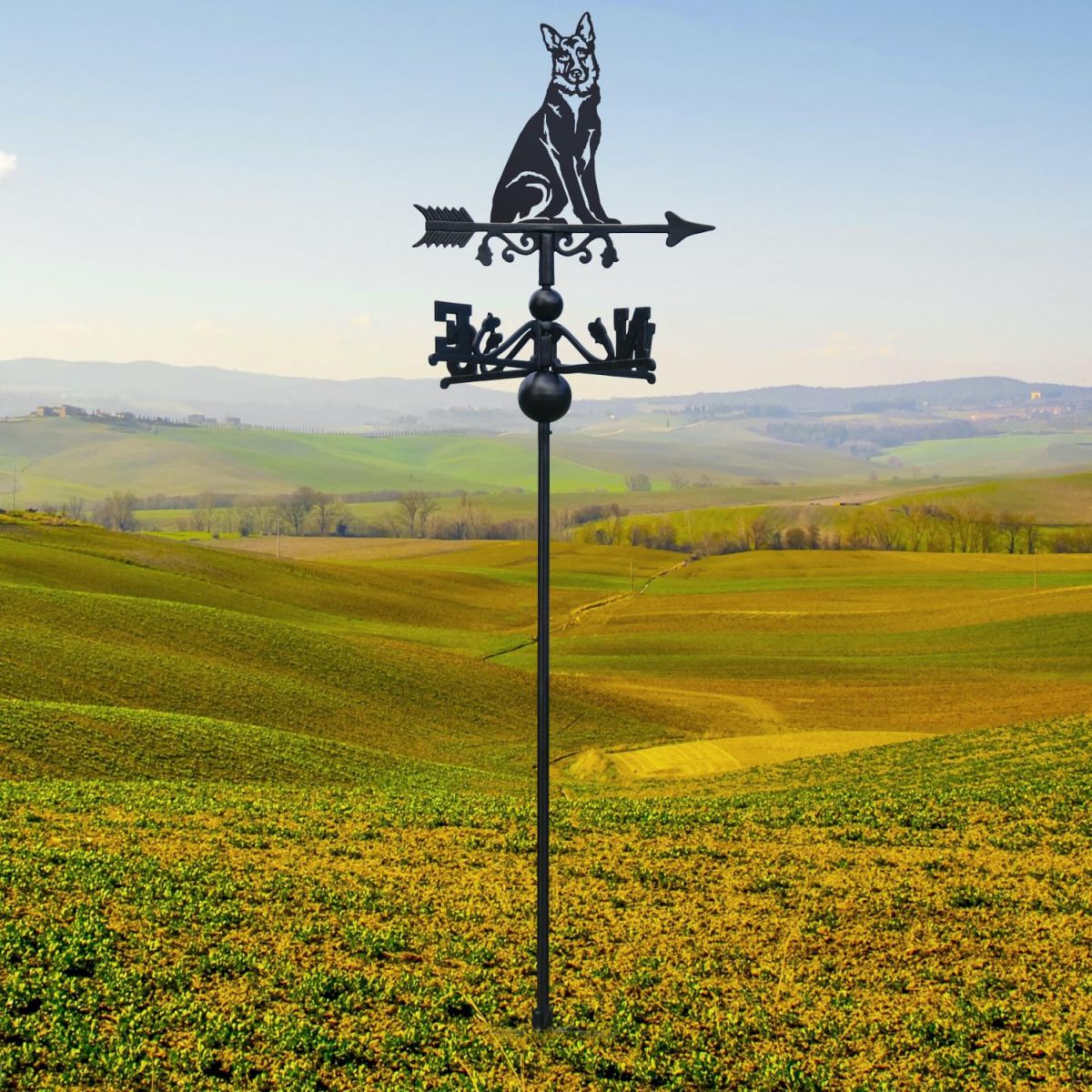German Shepherd Free Standing Weathervane in Situ