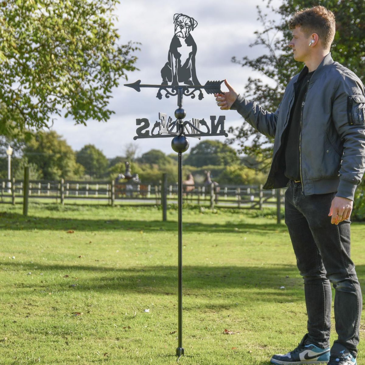 Boxer Dog Free Standing Weathervane to Scale Boxer Dog Free Standing Weathervane to Scale