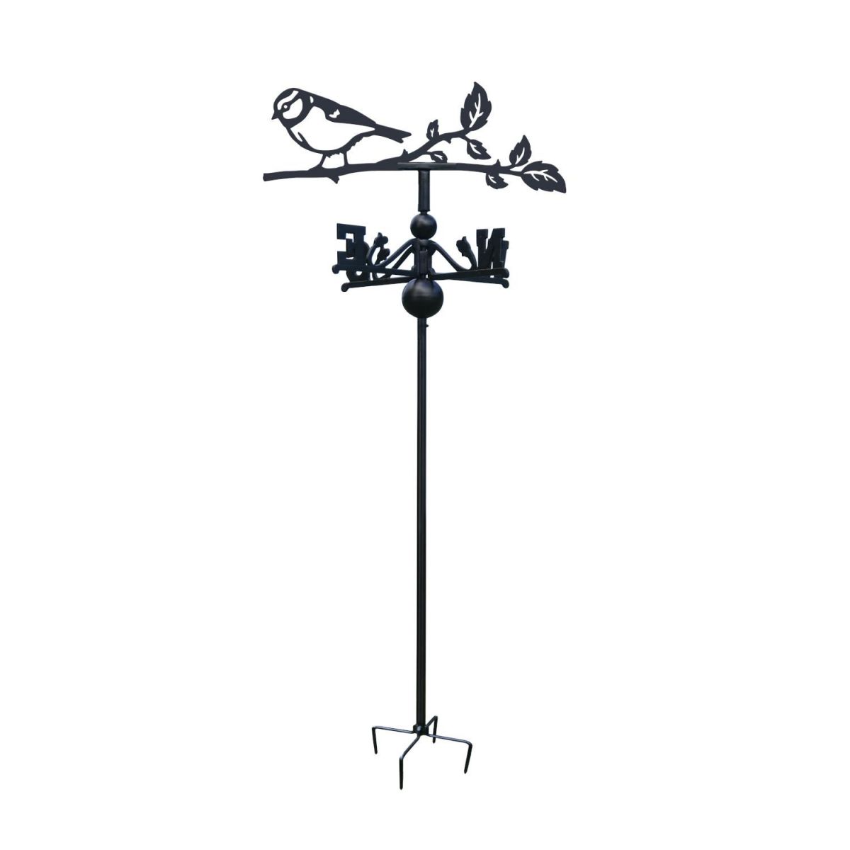 Blue Tit Free Standing Weathervane on White Background Blue Tit Free Standing Weathervane on White Background